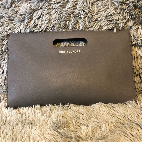 Michael Kors Tilda Gunmetal XL Clutch 